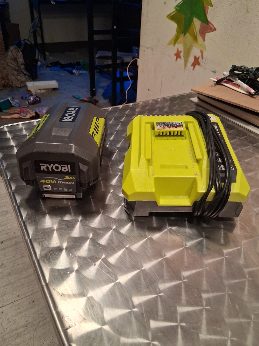 RYOBI Yellow 40V Lithium Battery and Charger